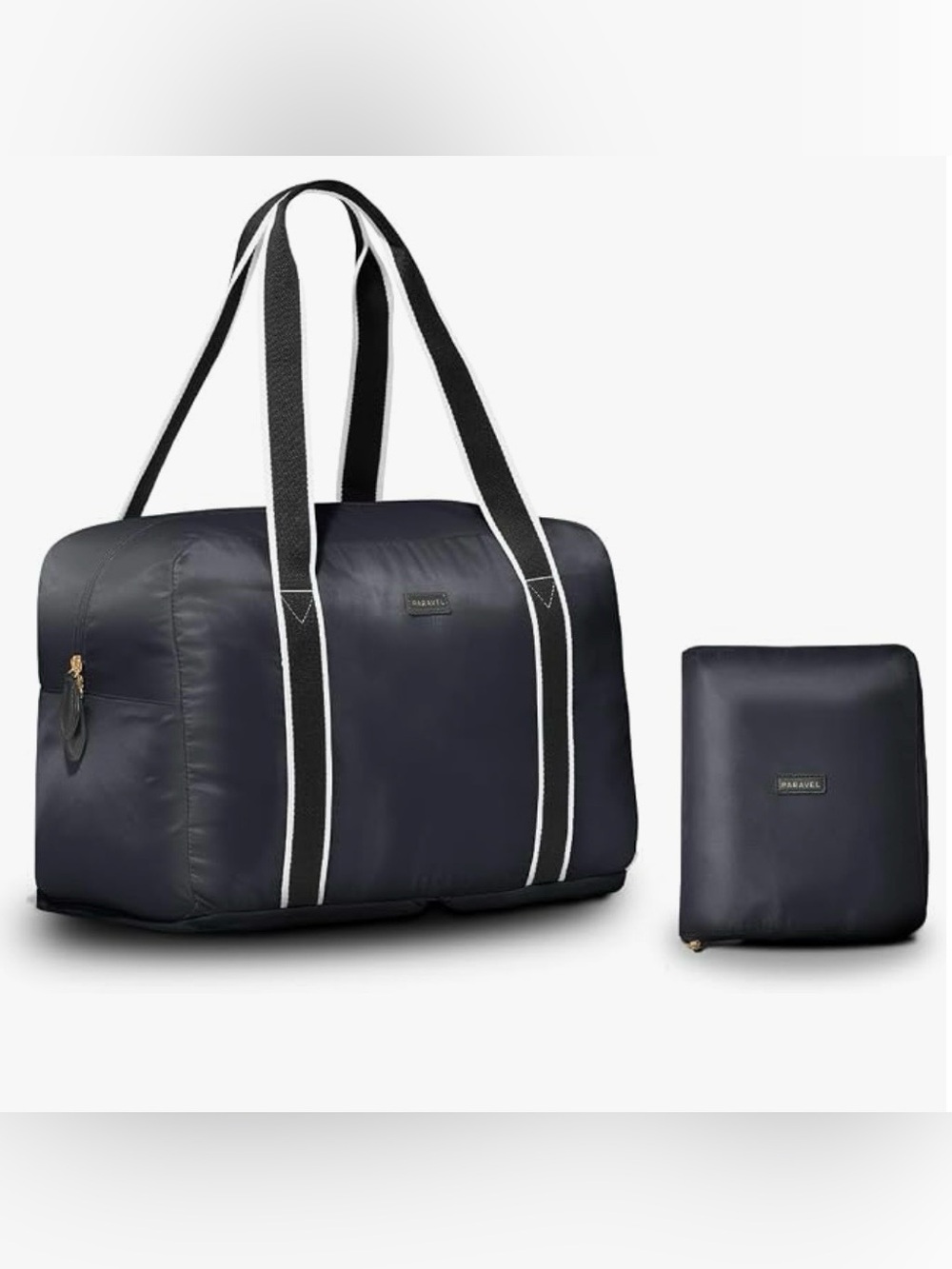 Paravel Black Foldable Duffle Bag for Travel | Lightweight, Water-Resistant